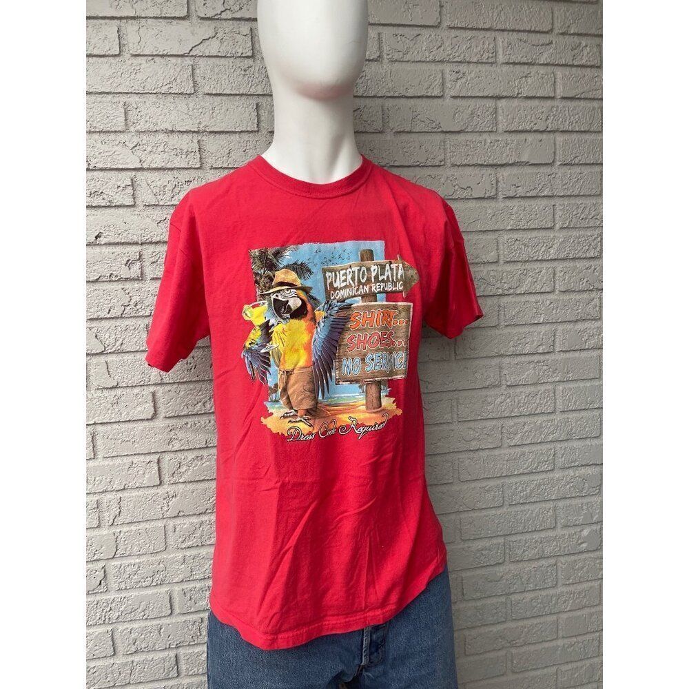 The Duck Co Red Short Sleeve Graphic T-Shirt Size L Unisex